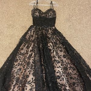 Black prom dress, size two-four, worn once